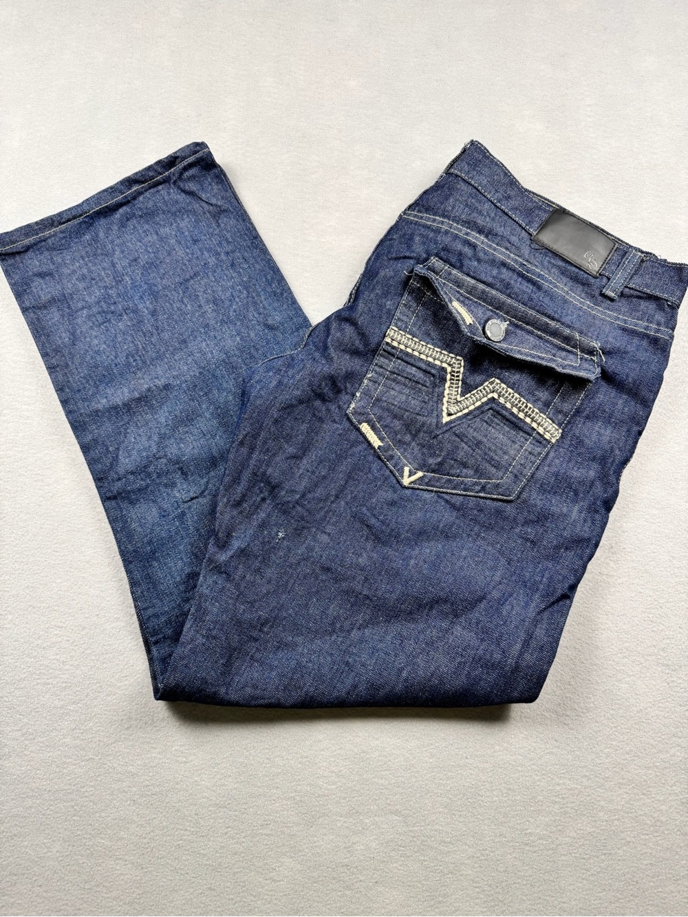 Vintage Uncut Denim Co. Men's Dark Wash Selvedge Jeans Size 40 VTG Y2K Skater